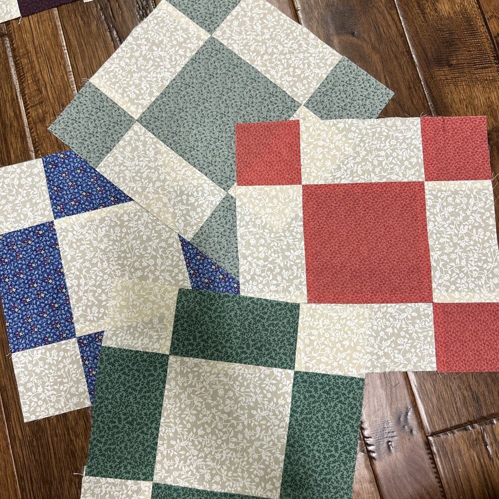 30 Home Machine Pieced 10” Quilt Blocks ~ Throws Pillows Runners Fun Projects 